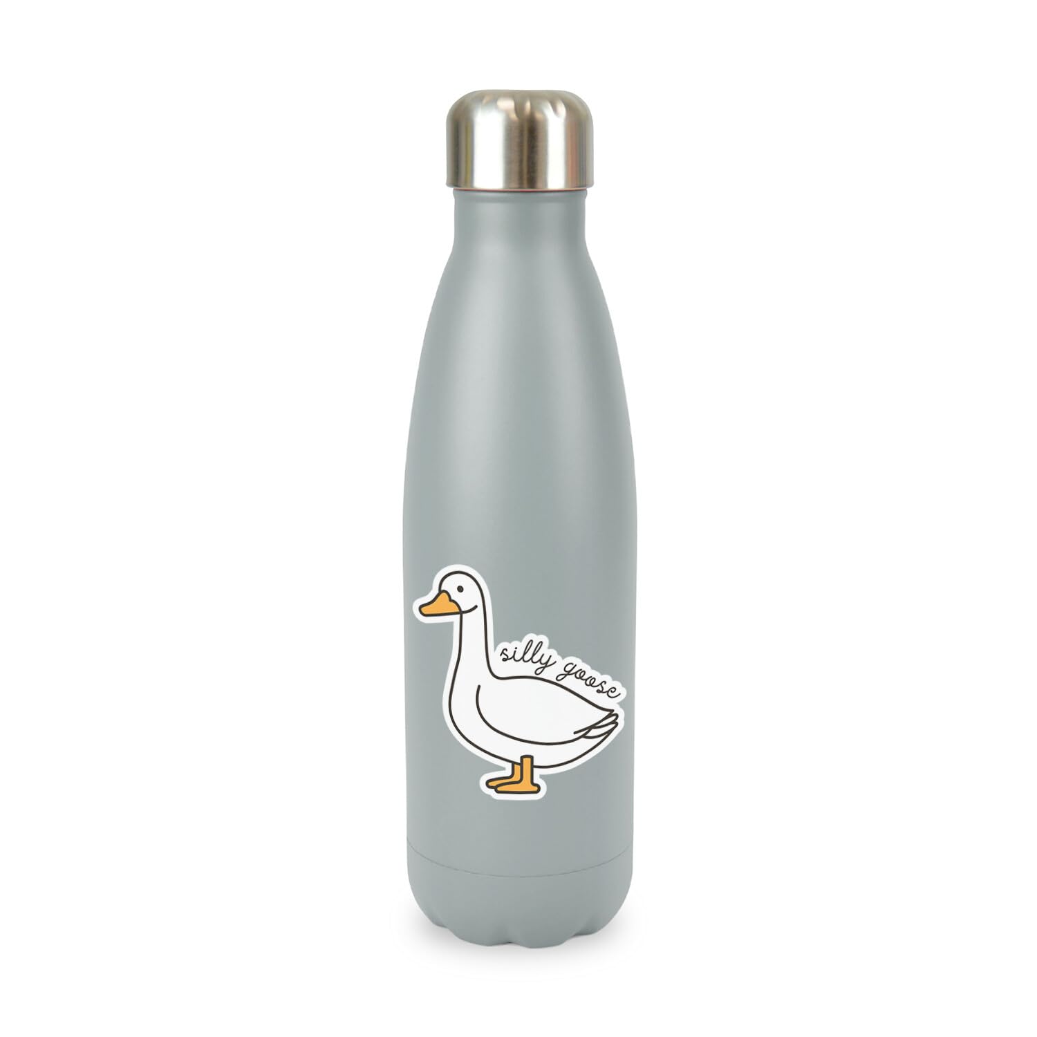 New Spirit Original Grey Silly Goose Cute Funny Fun Aesthetic Trendy Trend Meme Screw Top Lid Stainless Steel Water Bottle Drinks Cup Water Bottle Refill Cute Fun Explore Travel