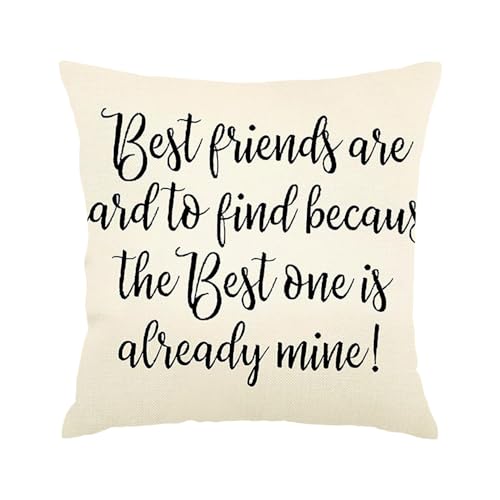Best Friends 18x18 Throw Pillow Cover for Women & Girls