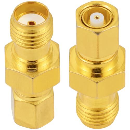 Vecys 2 Stück SMA Buchse auf SMC Buchse Adapter 50 Ohm SMA auf SMC RF Koaxial Adapter für Antennen Radio Koaxialkabel