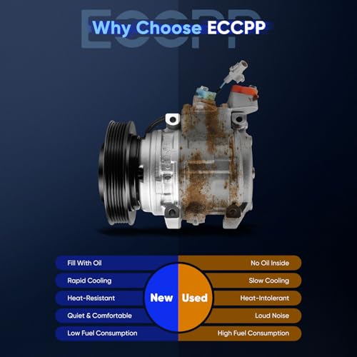 Image of ECCPP A /C Compressor with Clutch for Toyota Corolla L4 1.8L 1998-2002 | Fast Cooling AC Compressor