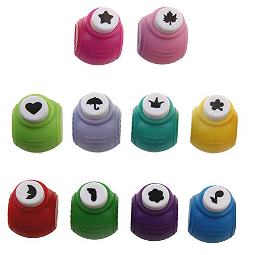 JHOOOD Mini Perforatrice Punzoni Carta Scrapbooking Punzoni per Album Puncher Scrapbooking Pugno di Carta Mestiere Pugno Carta Modello per Scrapbooking Bricolage Album Fotografici Cartoline 10 Pezzi