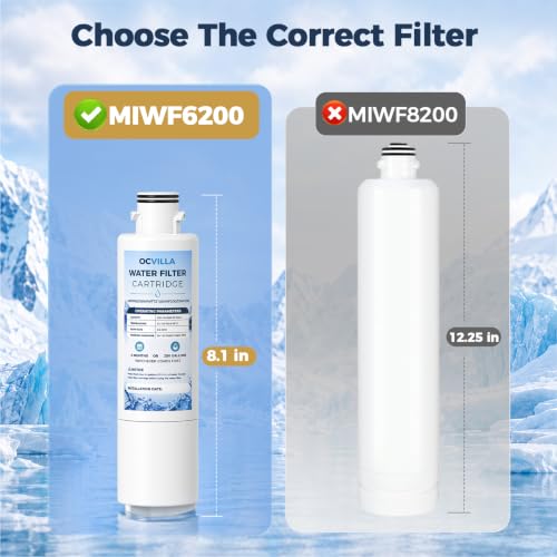 2 Pack MIWF6200 Twist-in Water Filter Replacement for Midea MRS26D5AST by OCVILLA - Used condition - Image 4