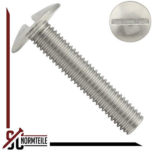 Flachrundschrauben mit Schlitz - M5x16 - (20 Stück) - Becherschrauben - Vollgewinde - Edelstahl A2 V2A - SC9040 | SC-Normteile®