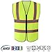 Tekware Safety Vest with High Reflective Strips, Pack of 10 Bright Neon Color Construction Protector with Zipper, Size XL