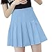 KEERADS Femme Jupe,Jupe Plissée pour Femmes,Femme Mini Jupe Patineuse Ecossais Évasé Tartan Plissé Plaid Court Jupe Taille Haute A-Line Jupe Courte Doublée avec Short Tennis Uniformes (Bleu Ciel, S)