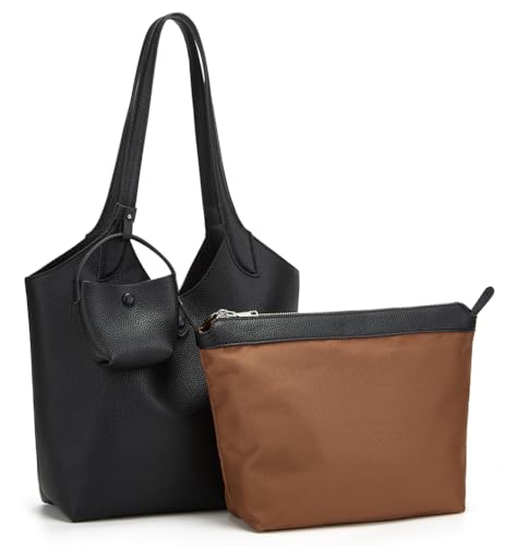 Retro PU Leather Shoulder Bag Medium Bucket Tote Handbag Quilted Hobo Underarm Purse Satchel Commuting Dating Travel3