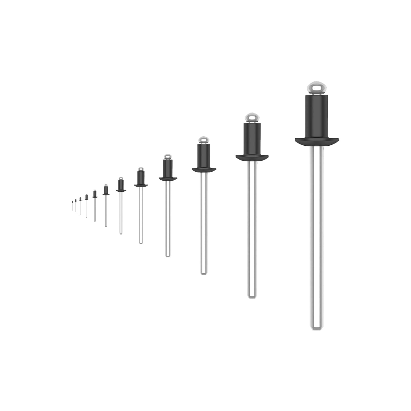 Snapklik.com : 180 Pack Aluminum Black Blind Rivets 4.8 9.5mm (3/16