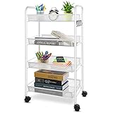 FUNKTIONAL & VIELSEITIG: Dieser 4-stufige Organizer für Regale kann überall verwendet werden. Es kann als Nutzwagen, Badwagen, Küchenwagen, Esswagen, Servicewagen, Lagerregale, Werkzeugwagen und mehr verwendet werden. Geeignet für Küche, Wohnzimmer, Bad und andere Szenen.
