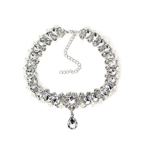 Mingjun Diamond cuello Rhinestone gargantilla collar colgante elástico ajustable collar para mujer chica Lady