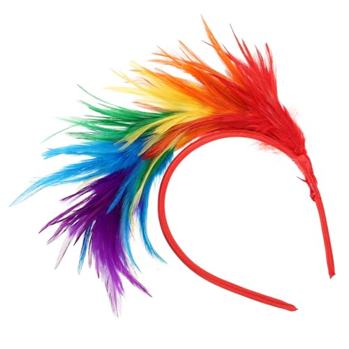Beaupretty カラフルな羽根飾りヘッドバンド レディース用非滑止めヘアアクセサリー カーニバル パーティー コスチューム 仮面舞踏会 各種イベント対応