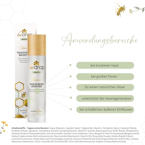 bedrop Skin Care Set - Concentrated Anti Aging Bienengift Serum & Tagescreme Booster Gesichtscreme im Set - Bei Falten für Gesichtspflege