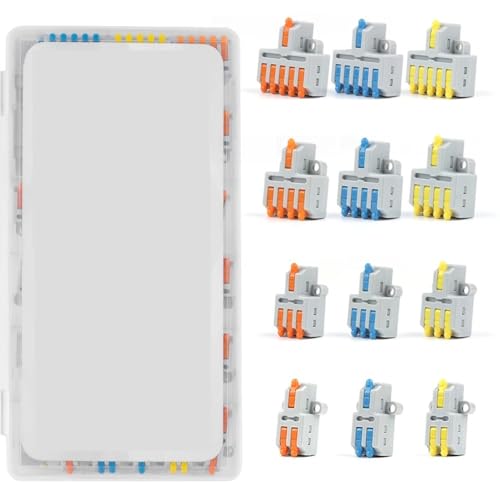 AARTERZZA 3 4 5 6 Pin 1 in Multiple Out Quick Wire Connectors Compact Cable Splitter Push-in Electrical Lever Terminal Block 213 214 215(TM No Tools)