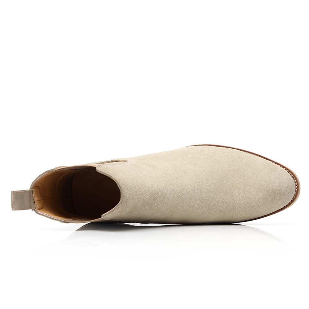 MANLADUO Bottines Chelsea décontractées en cuir véritable pour homme