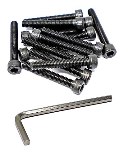 iexcell 25 Pcs M6 x 40 Thread Pitch 1.0 mm Alloy Steel 12.9 Grade Hex Socket Head Cap Screws Bolts Kit, Black Oxide Finish