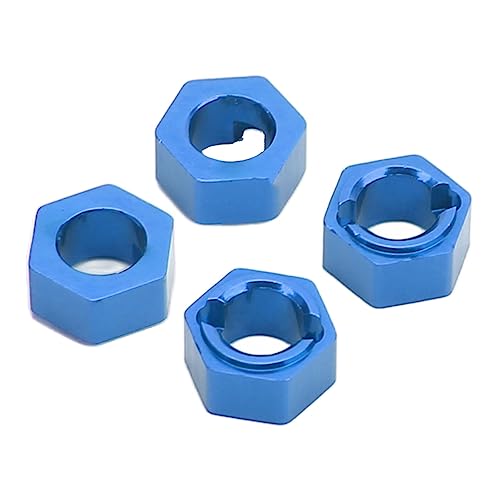 Rankomu Piasty kół sześciokątnych 7 mm, profilowy adapter napędu sześciokątnego ze stopu aluminium do samochodu FMS FCX24 1/24 RC, niebieski, łącznik sześciokątny, RC Car Accory