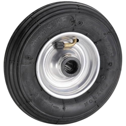 Dörner + Helmer Luftrad, 200mm x 50mm x 20 mm, 75kg Tragkraft, 60mm Nabe, für Sackkarren, Stahlfelge, Rollenlager