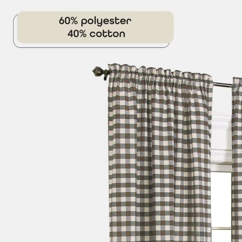 image for Achim Home Furnishings Buffalo Check Panel Window Curtain - 42 Inch Wi