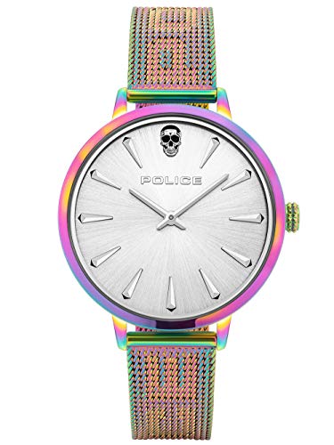 Police Unisex Erwachsene Analog Quarz Uhr mit Edelstahl Armband PL16035MSRW.04MM