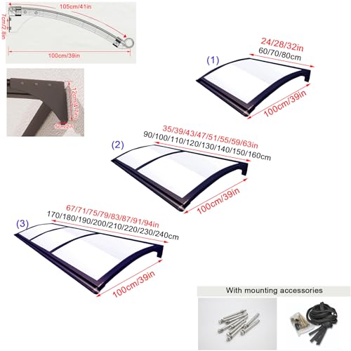Toldo marquesina para jardín con techo contra la lluvia resistente a la nieve y granizo exterior 5