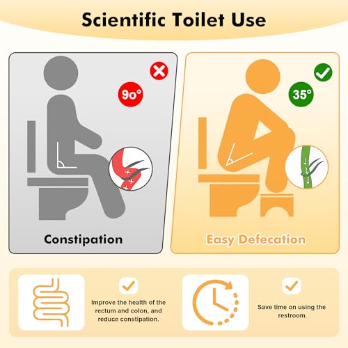 Huiguli Bambústyle Taburete de Inodoro de Bambú para Adultos y Niños – Taburete Baño Antideslizante con Base Estable, Color Natural - imagen 3