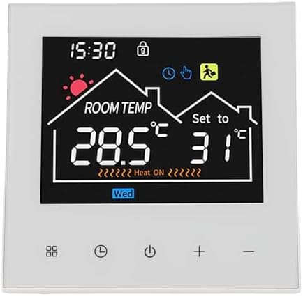 Termostato Programável Inteligente 5.5 HD Color Tela Sensível Ao ...