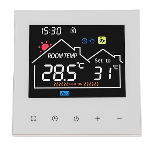 Termostato Programável Inteligente 5.5 HD Color Tela Sensível Ao Toque Com Modo de Economia de Energia Retardante Pc Abs Abd Hous Controle de Várias Zonas (Modelo normal)