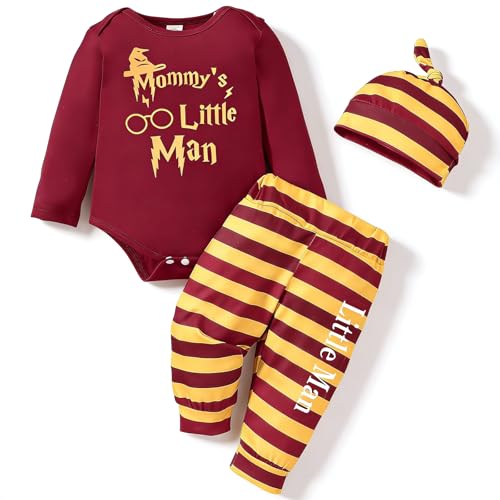 Asmea Ropa Bebe Niño 0-6 Meses Conjunto Bebe Recien Ncido Body Personalizado + Pantalones a Rayas + Gorro Ropa Harry Bebé Regalo Recien Nacido Niño Rojo Asmea Ropa Bebe Niño 0-6 Meses Conjunto Bebe Recien Ncido Body Personalizado + Pantalones a Rayas + Gorro Ropa Harry Bebé Regalo Recien Nacido Niño Rojo