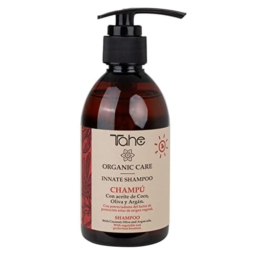 Tahe Champú Innate Organic Care Solar Cabello más Brillante y Ligero con Aceite de Coco, Oliva y Argán, 300 ml