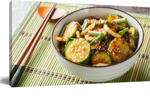 Easy Spicy Korean Cucumber Salad made garlic onion sesame anCanvas