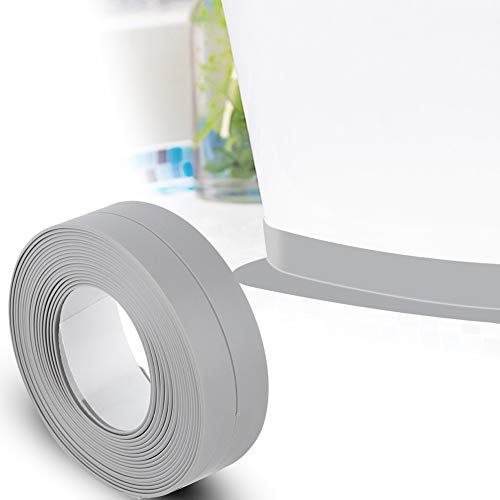Tape Caulk Strip, 3.2 M PVC Zelfklevende Waterdichte Afdichtstrip voor Aanrecht Wc Badkamer Douche Bad Vloer Muur Rand Beschermen(22mm*3.2M-Grijs) - Afbeelding 3