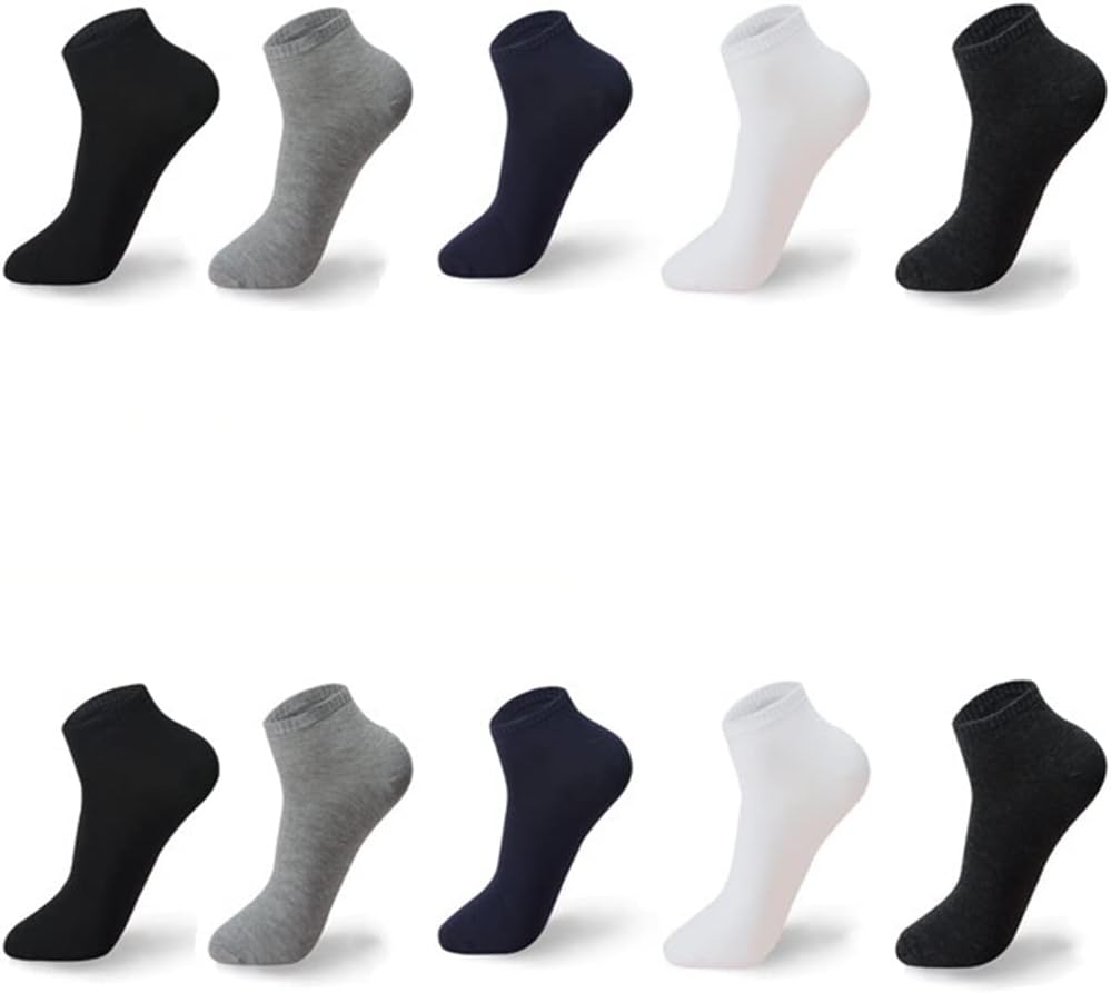 10 Pairs/Lot Socks Men Large Size Casual Breathable Black White Male Cotton Short Socks(Regular Size)