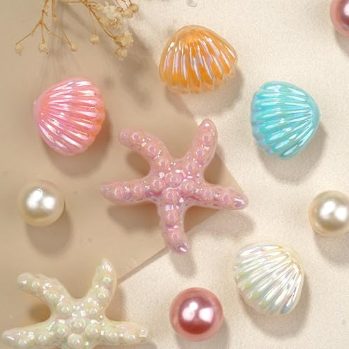 LOTUESAN 18 PCS Crystal Pearl Starfish Shoe Charms, Seashell Charms for Shoes, Wristbands, Sandals, Bracelets, Bags, Gifts for Birthday, Holidays and Special Occasions by LOTUESAN - Image 5