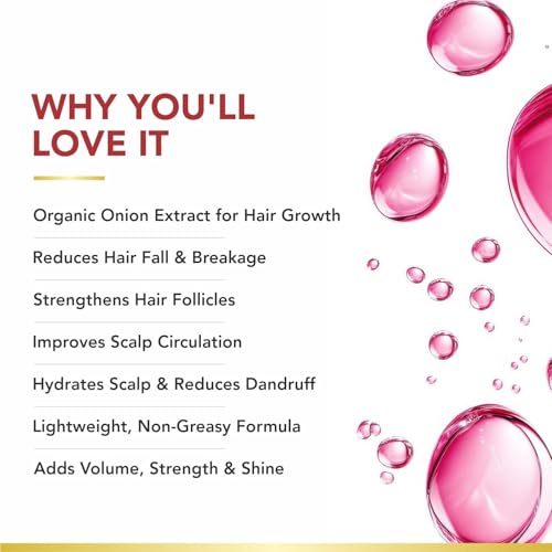 Image of Organic Onion Leave-In Hair Serum | Reduce Hair Fall, Strengthen Roots, Promote Growth | Lightweight & Non-Greasy | Safe for long-term daily use | 100ML