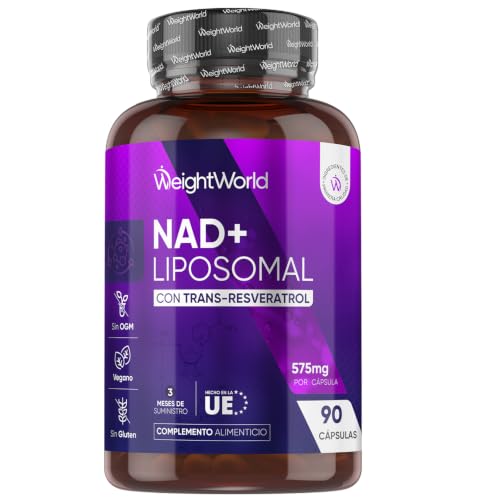 NAD Resveratrol 575mg - 90 Cápsulas Veganas con Complejo de Fosfolípidos - 3 Meses de Suministro, Fórmula con NAD Resveratrol 98%, Sin OGM ni Gluten