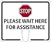 NMC CS31 Stop Please Wait HERE Cone Sign, 10.375 X 12.625 X 0.085, Rigid Plastic .050
