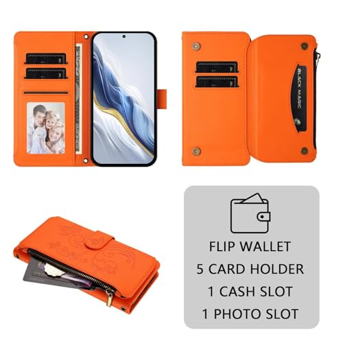 Housse Samsung A21S orange avec motif papillon pour le quotidien - 7