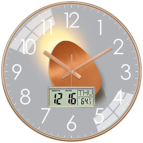 STAR WORK Non Ticking Silent Quartz Bedroom Wall Clock Hall Living Room Office | Mute and Quiet Wall Clocks| Home Decorative Art Collection (Egg Clock)