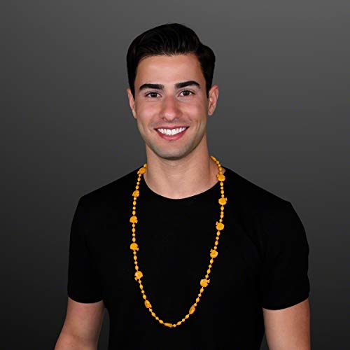 FlashingBlinkyLights Set of 12 Gold Football Helmet Bead Necklaces in Team Colors (NON-LIGHT UP)