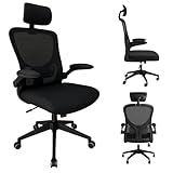 Cadeira de escritório ergonômica giratória malha respirável estofado m