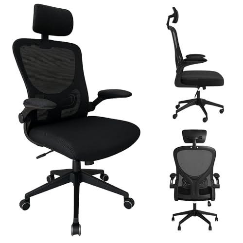 Cadeira de Escritório Giratória Ergonômica com Estofado de Malha