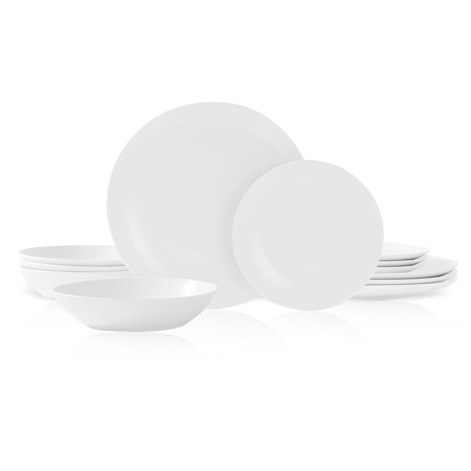 Bestone 12-Piece Round Porcelain Dinnerware Set