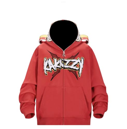 Sweat à capuche zippé Kakazzy rouge avec zip robuste 16 ans - 4