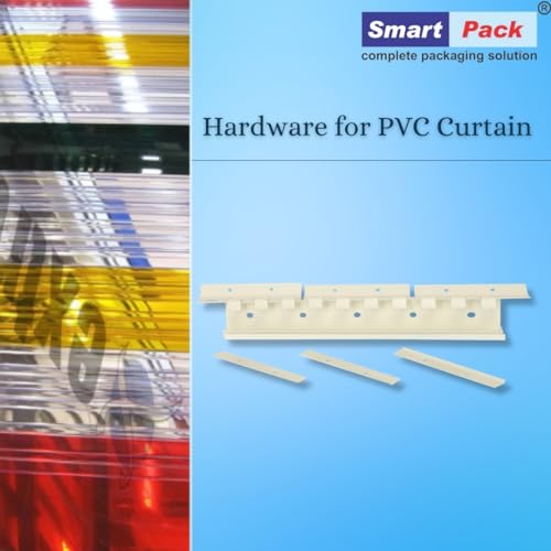 Image of SMART PACK Hooks Hardware for PVC Strip Curtains | Rod Brackets Set, PVC Strip, Plastic Curtain's Hooks, Window, Door Curtain Holder, Curtain Hanging Accessories | Pack of 1 Set