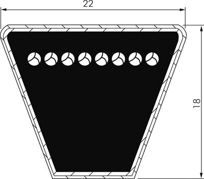 Cinghia Trapezoidale Stretta SPA2240 (Lw 2240 Mm) &ndash; PIX Mitsuboshi &ndash; DIN7753