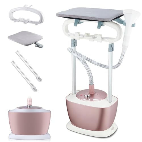 Gvqng Stiratrice Verticale 3 in 1, Stiratura Verticale Professionale per Indumenti con ASSE da Stiro E Gruccia, Riscaldamento Rapido da 1350 W, Serbatoio dell'Acqua da 1,6 L,220v