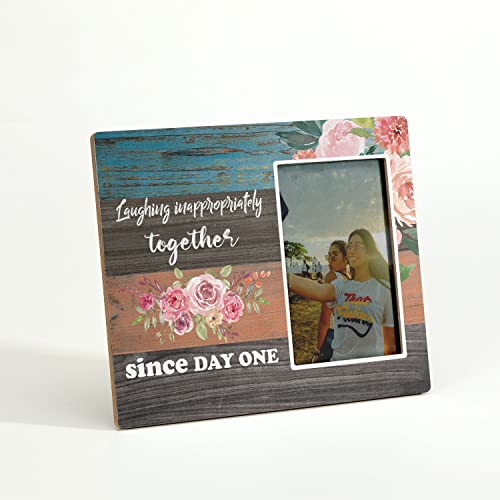 Ku-Dayi Friends Picture Frame For Women, Friendship Photo Frame Gifts, Laughing Inappropriately Together Since Day One - F003 #TOP2