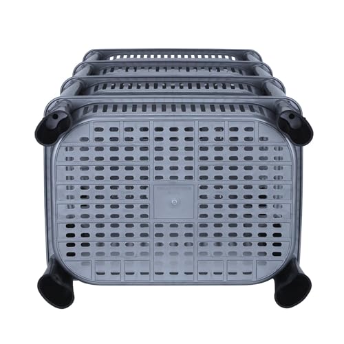 Image of Multipurpose Plastic Storage Rack for Kitchen | Foldable Vegetable & Fruit Organizer Stand for Onion, Potato, Sabji | Countertop Multi-Layer Basket Rack for Home, (Silver, 3 layer)