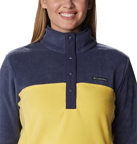 Image of Columbia Womens Benton Springs Half Snap II Pull Over Fleece Jacket, Dark Stone /Canoe /Vintage Blue, 3X