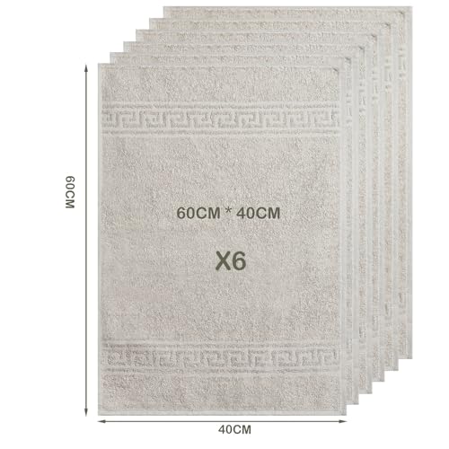 nice homeit Set mit 6 Gesichts- und Gästehandtüchern aus Baumwolle, 40 x 60 cm, aus 100% ringgesponnener Baumwolle, extra weich und saugfähig, hergestellt in Italien, Taupe