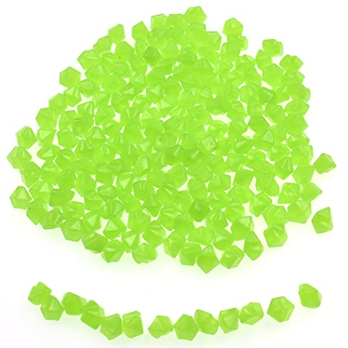 Qttlli 200Pcs Glow Pebbles Mini Size Diamond Shape Glow In The Dark Decorative Stones Rocks For Garden Flower Pot Fish Tank, Green B #TOP2
